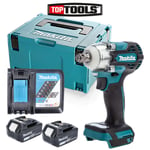 Makita DTW300 18V Brushless Impact Wrench With 2 x 5Ah Batteries, Charger & Case