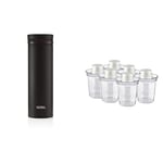 Thermos Super Light Travel Tumbler, Matt Black, 470 ml & Tommee Tippee Milk Powder Dispensers, 6 Pack