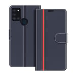 COODIO Samsung Galaxy A21s Case, Samsung A21s Phone Case, Galaxy A21s Wallet Case, Magnetic Flip Leather Case For Samsung Galaxy A21s Phone Cover, Dark Blue/Red
