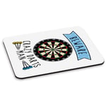 Beware Crazy Darts Man PC Computer Mouse Mat Pad - Funny Sport Fathers Day Dad