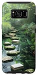 Coque pour Galaxy S8 Zen Garden Livres Nature Paisible Bambou Vert