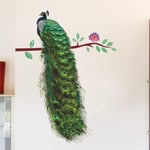Wall Stickers Murals Decorative Stickers Wall Decor Peacock On The Branch Wall Sticker Living Room Door Sofa/Tv Background Home Decoration Wall Art Decals Sticker Wallpaper