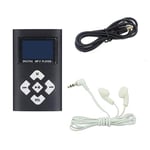 Portable MP3 Music Player With 1.1" Lcd Screen Mini Clip TF Card Slot USB MP3 Players + Earphone Music Player - black