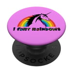 I Fart Rainbows Pink Unicorn - LOL Funny Humor Inspired PopSockets PopGrip Interchangeable
