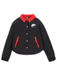 Nike Girls NSW Air Coach Jacket - Black Red, Black/Red, Size M=10-12 Years, Women