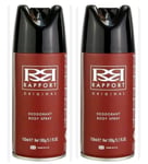 2 X Rapport Red Original Deodorant Body Spray NEW Free P&P