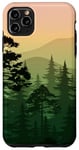 Coque pour iPhone 11 Pro Max Evergreen, go green. montagne. coucher de soleil. terre. vert. mignon