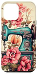 Coque pour iPhone 12 Pro Max Machine à coudre Vintage Floral Couturière