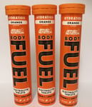 Hydration & Electrolyte With Vitamin C Tablets 3 x 20 Orange Flavour Body Fuel