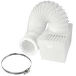 SPARES2GO Condenser Vent Box & Hose Kit with Screw Clip for Bosch Vented Tumble Dryer (4" / 100mm Diameter)