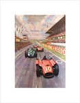 Wee Blue Coo RACE CAR RACING AUTOMOBILE TRACK PAINTING NEW BLACK FRAMED ART PRINT B12X11234
