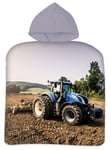 Badponcho - Handduk för barn - Blå traktor - 50x100 cm - 100 % bomull