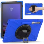 Samsung Galaxy Tab S9 Ultra-Skal med handband - blå och svart