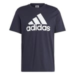 adidas Men Essentials T-Shirt à Manches Courtes en Jersey Simple avec Grand Logo Taille XL Hauteur 7,6 cm