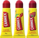 Carmex Cherry,Classic & Strawberry Tube 3-Pieces Mixed Pack SPF15,10g(Pack of 3)