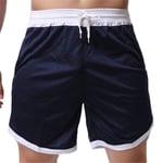 Beach Shorts Mens Summer,Men'S Shorts Casual Navy Blue Drawstring Above Knee Breathable Waterproof Quick Dry Swim Trunks Summer Beach With Pocket Surfing Board Outdoors Work Trouser Cargo Pant,L