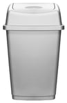 Muddy Hands 50 Litre Large Plastic Swing Bin Flip Top Home Kitchen Rubbish Waste Dustbin (Grey)