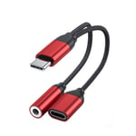 Adapter USB C to 3.5mm AUX Jack Aluminum Alloy Audio Headphone Cable for Music