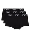 Emporio Armani Men's 3pack Trunk Boxer Shorts, Black, L UK