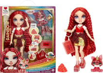 Rainbow High Fashion Doll with Slime & Pet - Ruby And(Red) - 28 cm Shimmer Doll