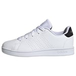 adidas Advantage Lifestyle Court Lace Sneakers, Ftwr White/Core Black/Silver Met., 5
