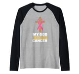 My god is bigger than cancer - Breast Cancer Raglan Baseball Tee