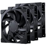 Phanteks M25 Gen2 140 mm PWM-fläkt, svart, 3 st