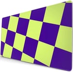 EDLSYCheckered-Violet-Squares-Yellow Extended Gaming Mouse Keyboard Pad with Stitched Edges Non-Slip Rubber Base Office Home Large Mousepad Desk Mat Mouse Pad400*800 * 3mm