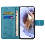 Motorola Moto G31/G41 Mobilfodral med fjärilar, blå