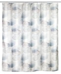 WENKO Rideau de douche anti-moisissure Navan, rideau textile antibactérien pour la douche et la baignoire, lavable & hydrofuge, avec 12 anneaux à fixer sur une barre de douche, 180 x 200 cm