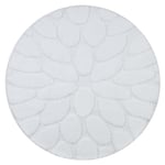Badrumsmatta SUPREME cirkel STONES, stenar, halkfri, mjuk - vit, cirkel 67 cm