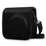 FINTIE Protective Case for Instax Mini 8 Mini 8+, for Instant Mini 9 Camera - Premium Vegan Leather Bag Cover with Removable Strap, Black