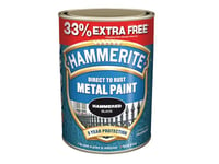 Hammerite Direct to Rust Hammered Finish Metal Paint Silver 750ml + 33% HMMHFS7