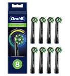 Oral-B CrossAction Toothbrush Head Black Edition with CleanMaximiser Technology, 8 Pack