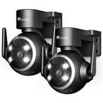 Lot de 2 5MP PTZ Caméra Surveillance Ctronics WiFi Extérieure 5X Zoom Optique , 2,4/5Ghz WiFi, Stockage Cloud, Vision Nocturne Couleur, Détection