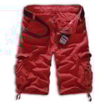 Herr Cargo Shorts Army Combat Camo Byxor Sport Byxor Nederdel Red 34