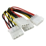 3 Way Molex Splitter Cable PC Power PSU Adapter Lead 5.25" 4 pin LP4