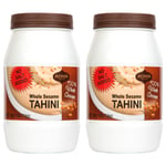 Achva Unhulled Whole Sesame Tahini Paste | Rich Creamy Taste for Hummus, Tahini Sauce & Dressing | Kosher, Vegan Gluten Free, Peanut Free & Non-GMO (2 Jars of 500g)
