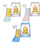 Kids Baby Toddler Climber Swing Set Long Slide Children Play Area For Outdoor In