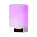 RBNANA Bluetooth Speaker Lamp, Smart LED Night Light with Alarm Clock FM Radio, Beside Table Lamp, Switch Night Light with 3 Touch Modes and 7 Colors