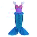 Liten Flickas Sjöjungfrukostym Prinsessklänning Uppklädning Lek Halloween Cosplay Outfit Blue 130