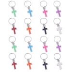 40 Pcs Resin Enamel Cross Pendants Blessing Cross Charms Cross Pendant Craft with Iron Ringfor Jewelry Making 8 Colors