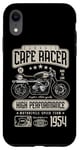Coque pour iPhone XR Café Racer Moto Anniversaire Motard Né en 1954