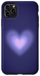 Coque pour iPhone 11 Pro Max Adorable Aura en forme de cœur violet pastel sur violet foncé