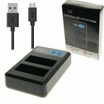 Ex-Pro LP-E8 LC-E8E LCD TRIPPLE Go-Charge USB Charger for Canon EOS 650D 700D
