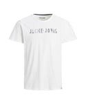 Jack & Jones JACK&JONES Mens Logo casual t-shirt, crew neck, cotton, short sleeve - White - Size Medium