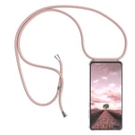 For Huawei P40 Phone Case To Sling On Cord Case Chain Case Rose Gold