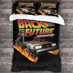 Knncch Delorean Count Down Back to The Future 3 Pieces Bedding Set Duvet Cover Decorative 3 Piece Bedding Set with 2 Pillow Shams