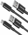 Anker 2-Pack 1.8m Lightning Cable Double-Braided Pre-Nylon MFi-Certified Black