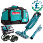 Makita DCL182 18V 500ml Vacuum Cleaner + 2 x 6Ah Batteries, Charger & LXT400 Bag